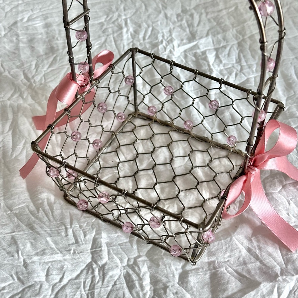 Decorative Wire Beaded Basket - Picture 9 of 11
